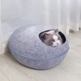 Charger l'image dans la visionneuse de la galerie, Lit pour chat en feutre coquille d'œuf - Nid semi-fermé toute l'année
