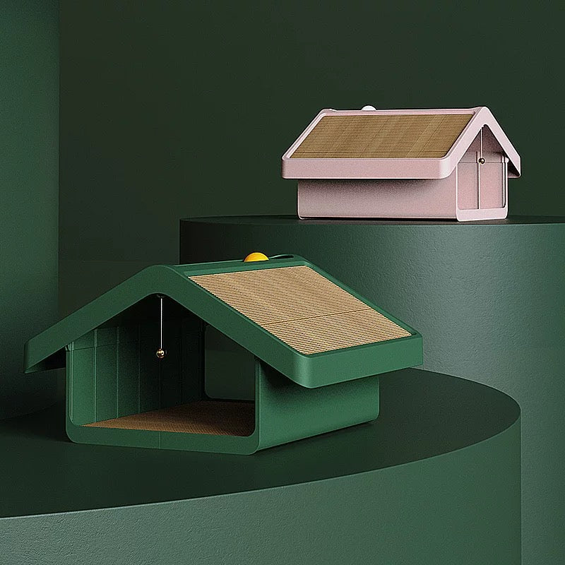 Cat Scratcher House with Toy