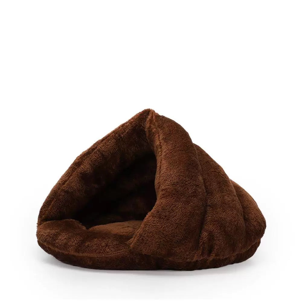 Panier pour animaux en polaire chaude – Semi-fermé pour plus de confort