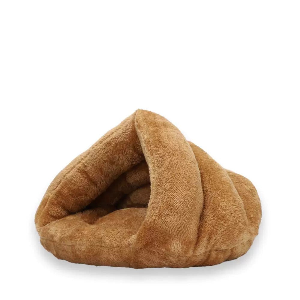 Panier pour animaux en polaire chaude – Semi-fermé pour plus de confort