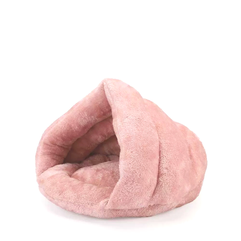 Panier pour animaux en polaire chaude – Semi-fermé pour plus de confort