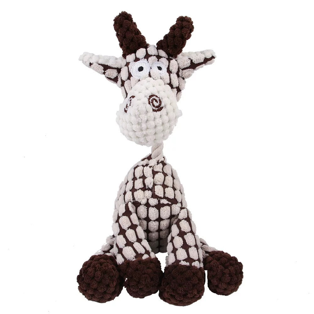 Jouet à mâcher en peluche en forme d'âne – grinçant et texturé maïs pour animaux de compagnie