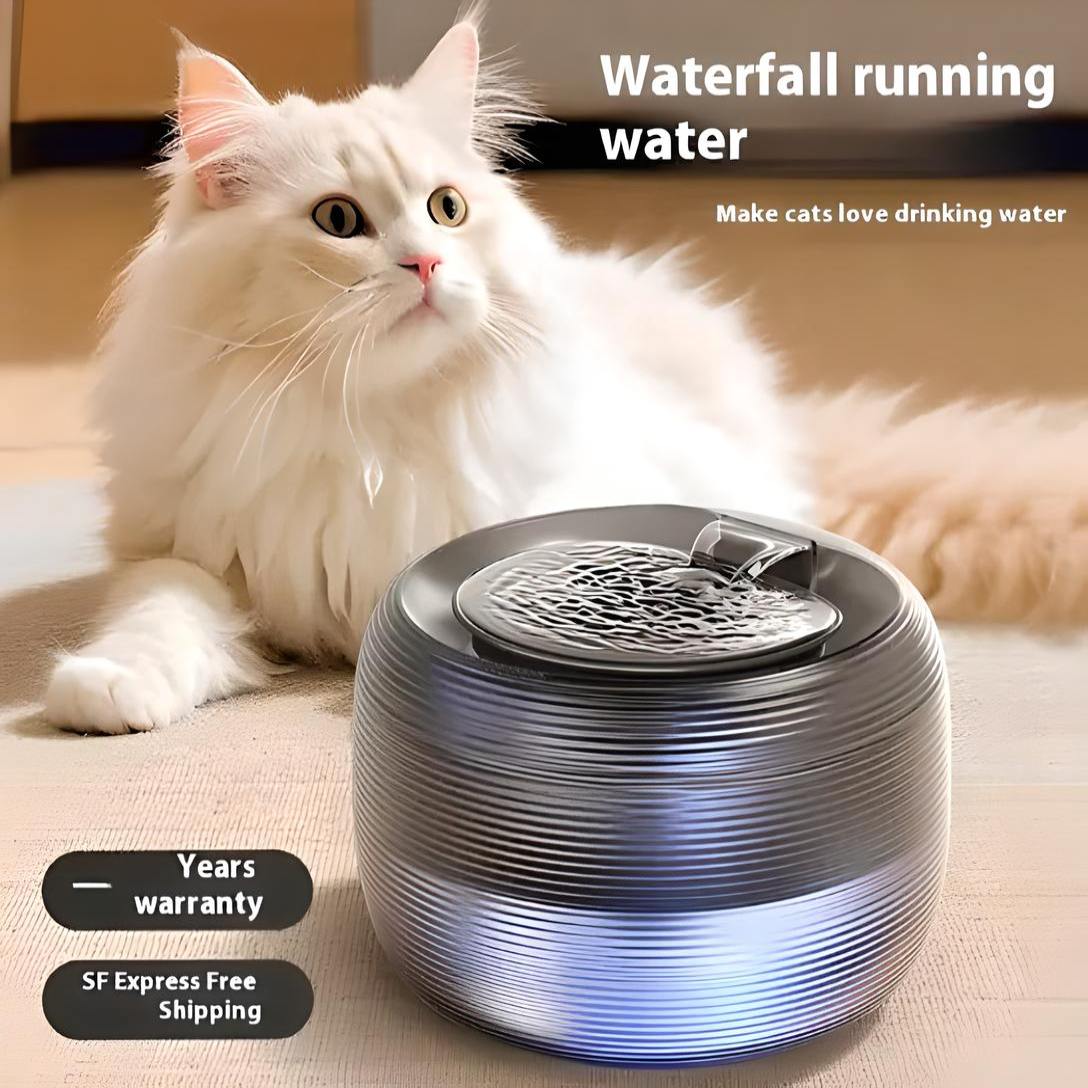 Fontaine à eau automatique silencieuse pour chat de style cascade
