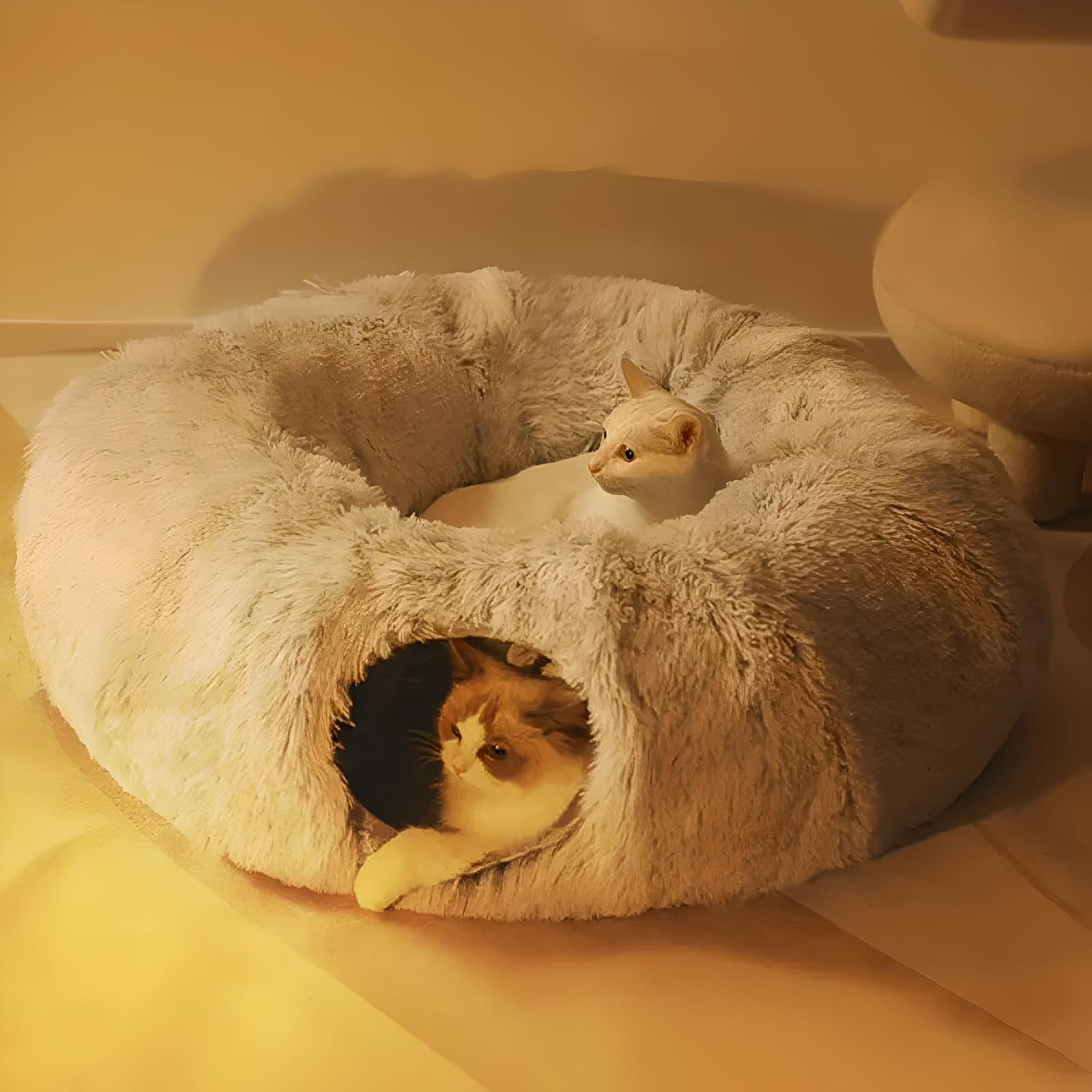 Lit tunnel fermé pour chat – Taille extra large