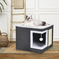 Charger l'image dans la visionneuse de la galerie, Maison pliable pour chat avec griffoir et balle
