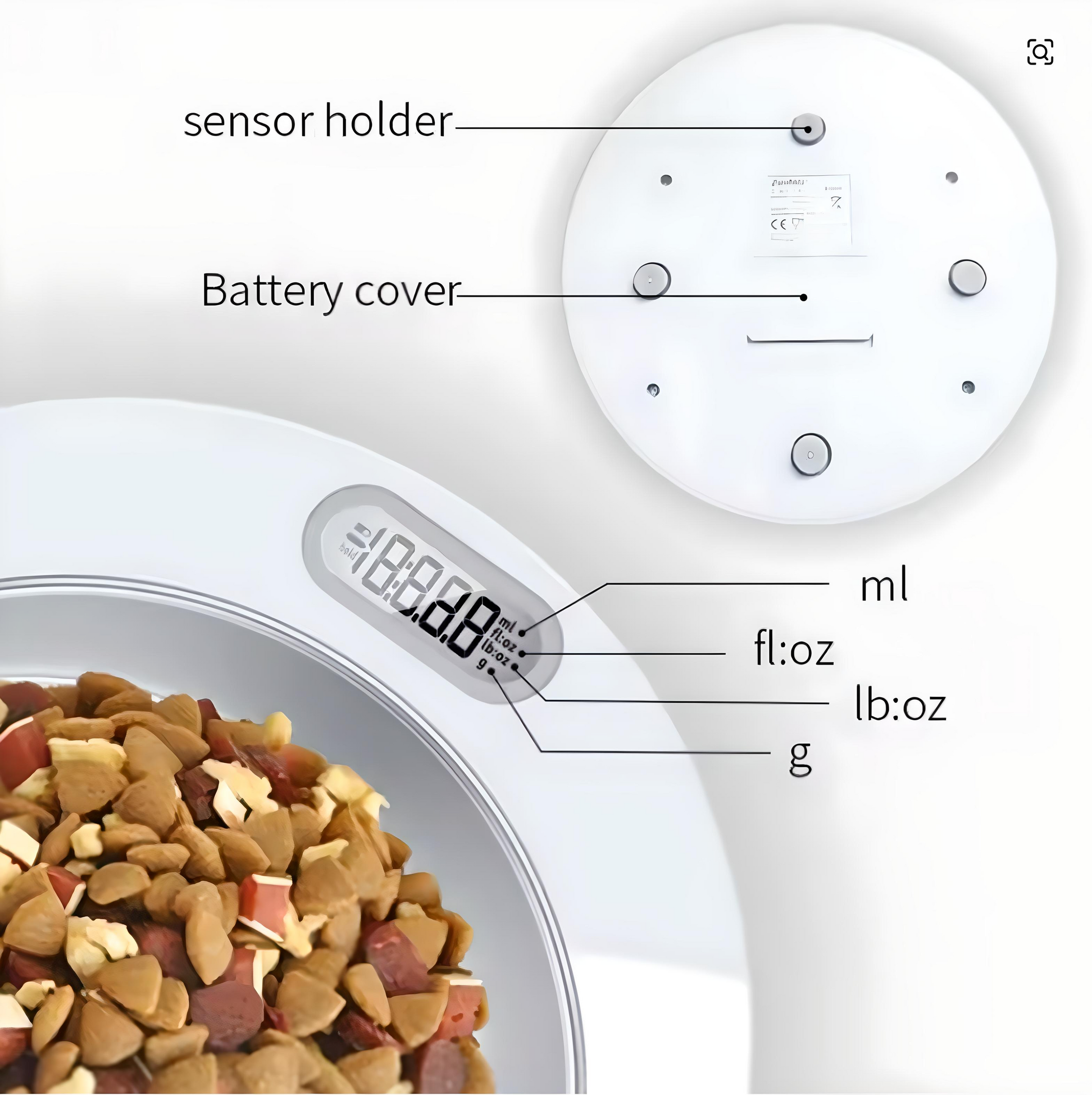 Gamelle pour chien en acier inoxydable avec balance intégrée