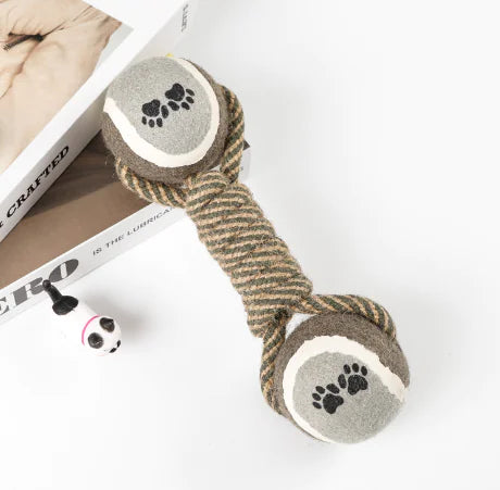 Jouet pour chien en corde de coton avec haltères