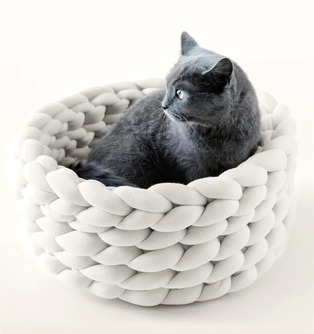 Nid pour animaux de compagnie lavable en laine tricotée – Couleur unie