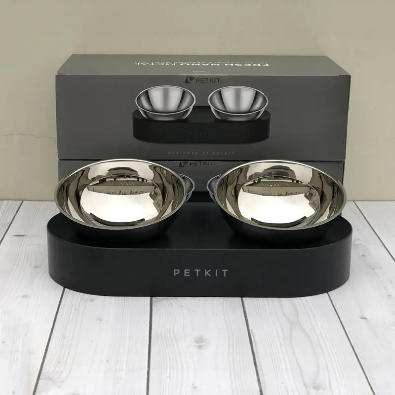 Gamelles doubles réglables en acier inoxydable PetKit pour animaux de compagnie