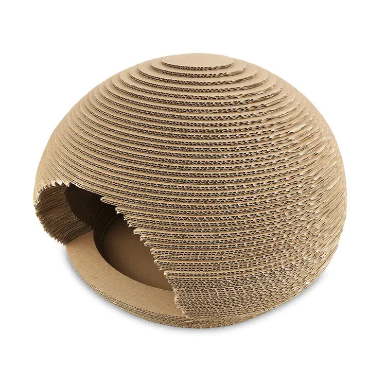 Cool Corrugated Cat House with Scratching Ball