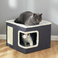 Charger l'image dans la visionneuse de la galerie, Maison pliable pour chat avec griffoir et balle
