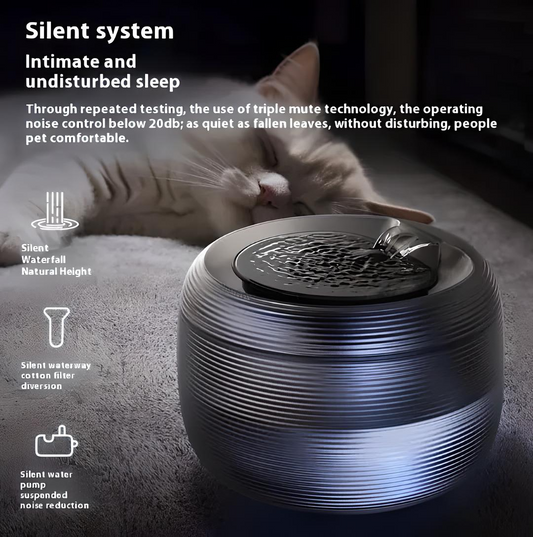 Fontaine à eau automatique silencieuse pour chat de style cascade