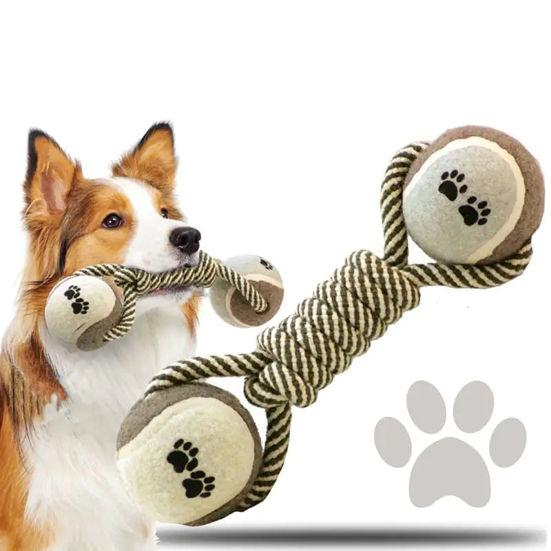 Jouet pour chien en corde de coton avec haltères