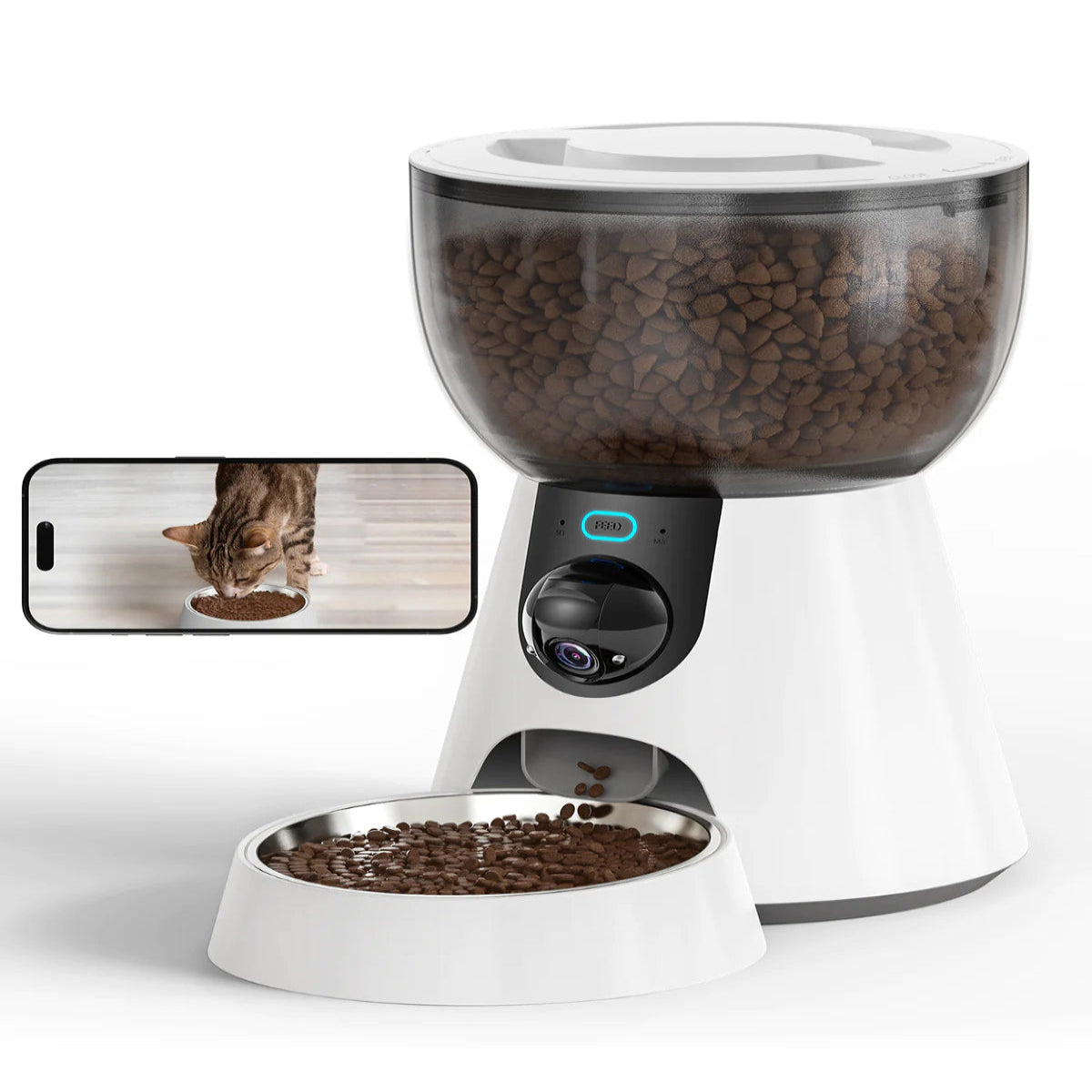 Distributeur automatique de nourriture pour chat avec caméra