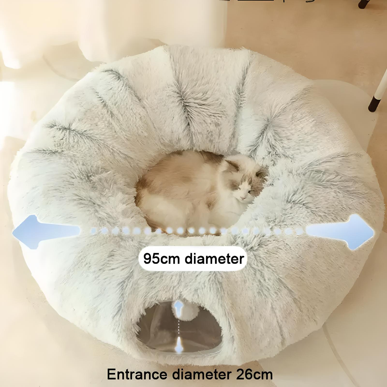 Lit tunnel fermé pour chat – Taille extra large